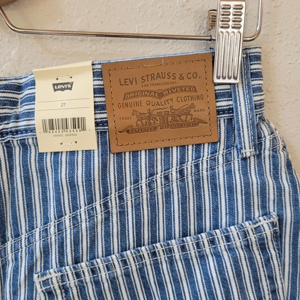 LEVI'S 27 Stripe High Rise Baggy Shorts Women